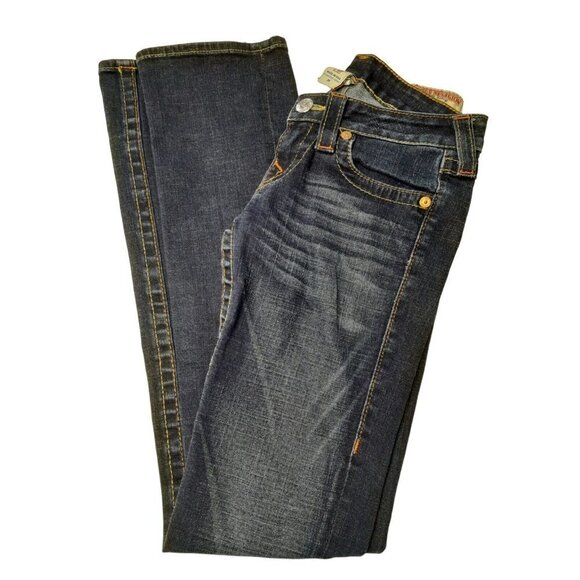 True Religion Billy Dark Wash Straight Leg Jeans Women's Size 26 - Picture 1 of 9